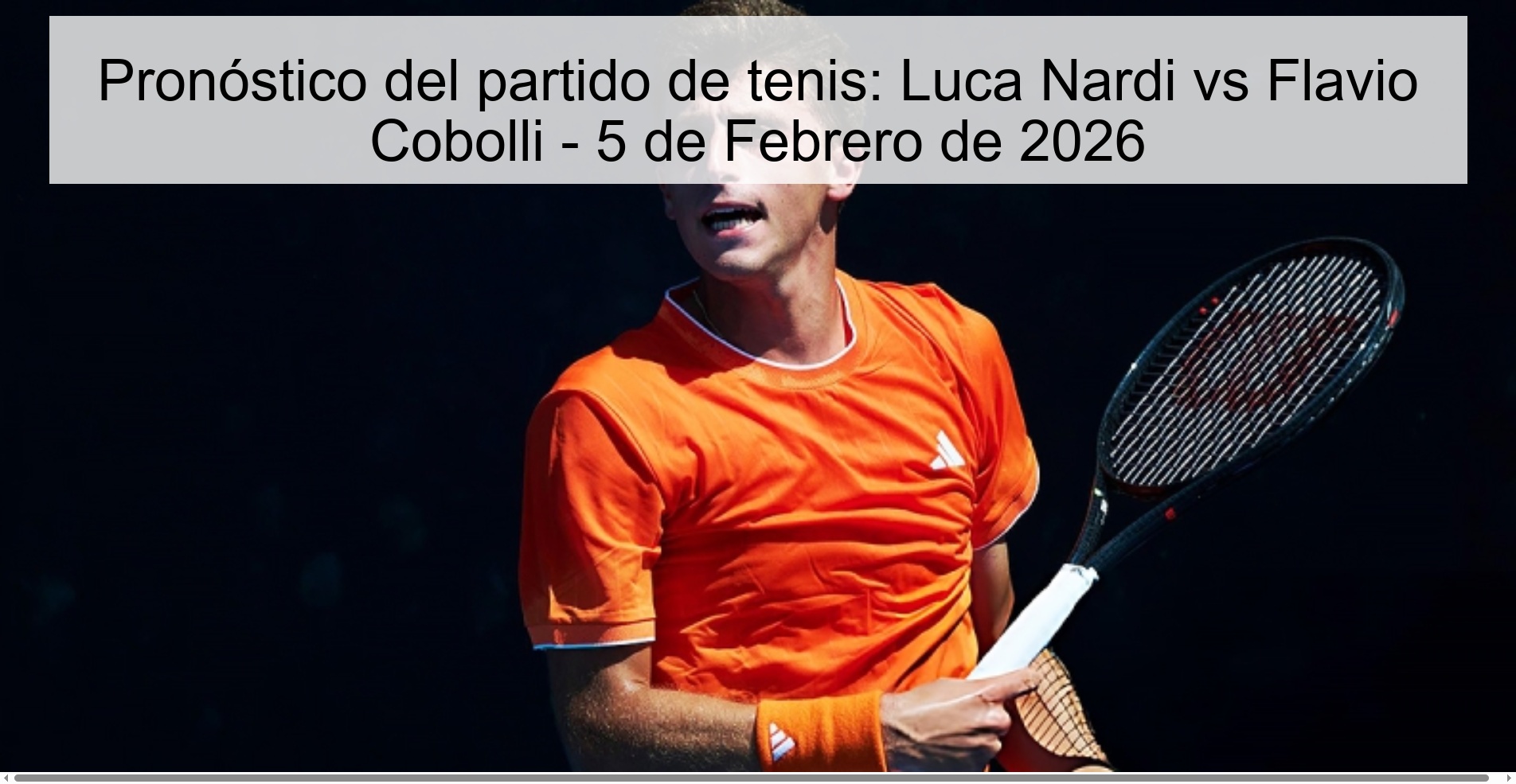 Pronóstico del partido de tenis: Luca Nardi vs Flavio Cobolli – 5 de Febrero de 2026