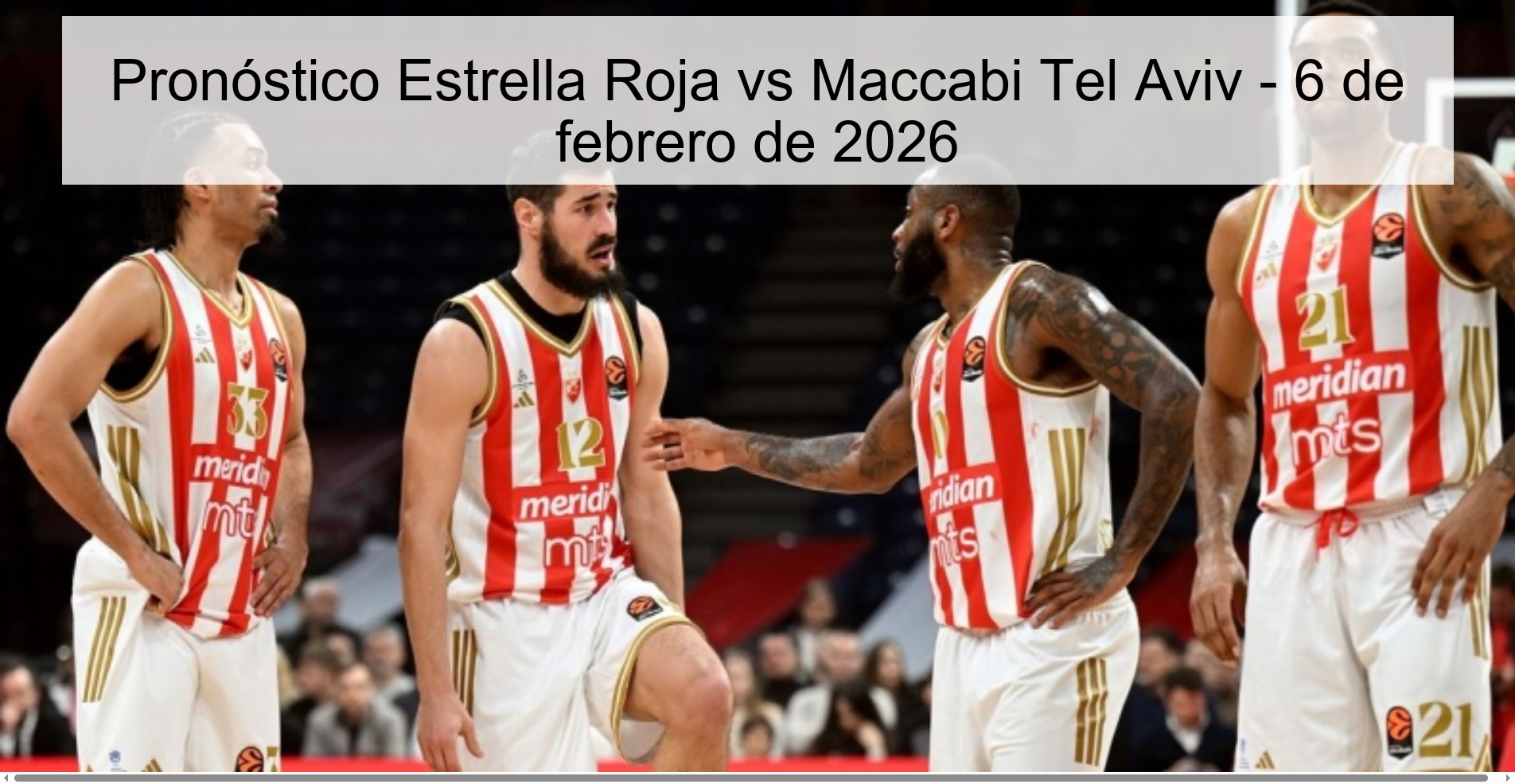 Pronóstico Estrella Roja vs Maccabi Tel Aviv – 6 de febrero de 2026