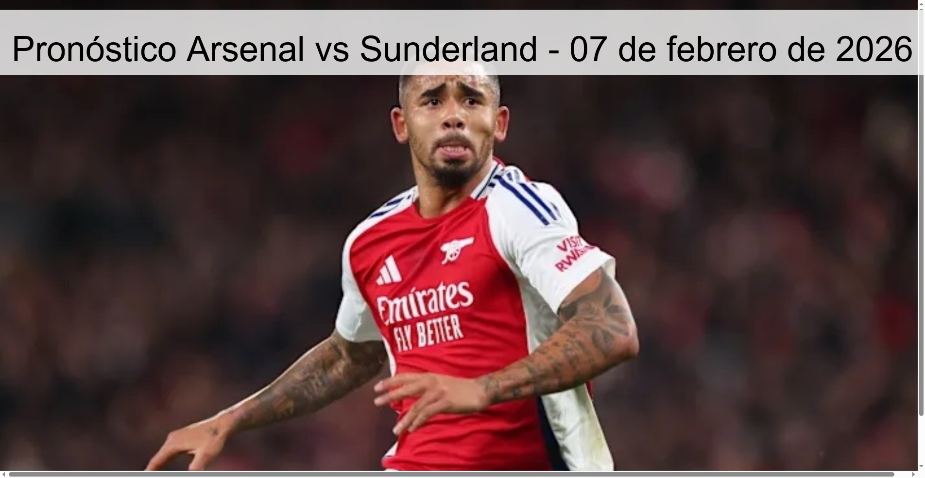Pronóstico Arsenal vs Sunderland – 07 de febrero de 2026