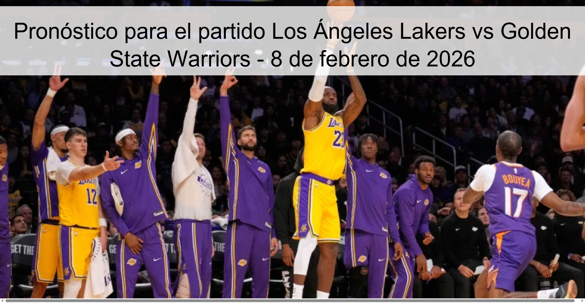 Pronóstico para el partido Los Ángeles Lakers vs Golden State Warriors – 8 de febrero de 2026