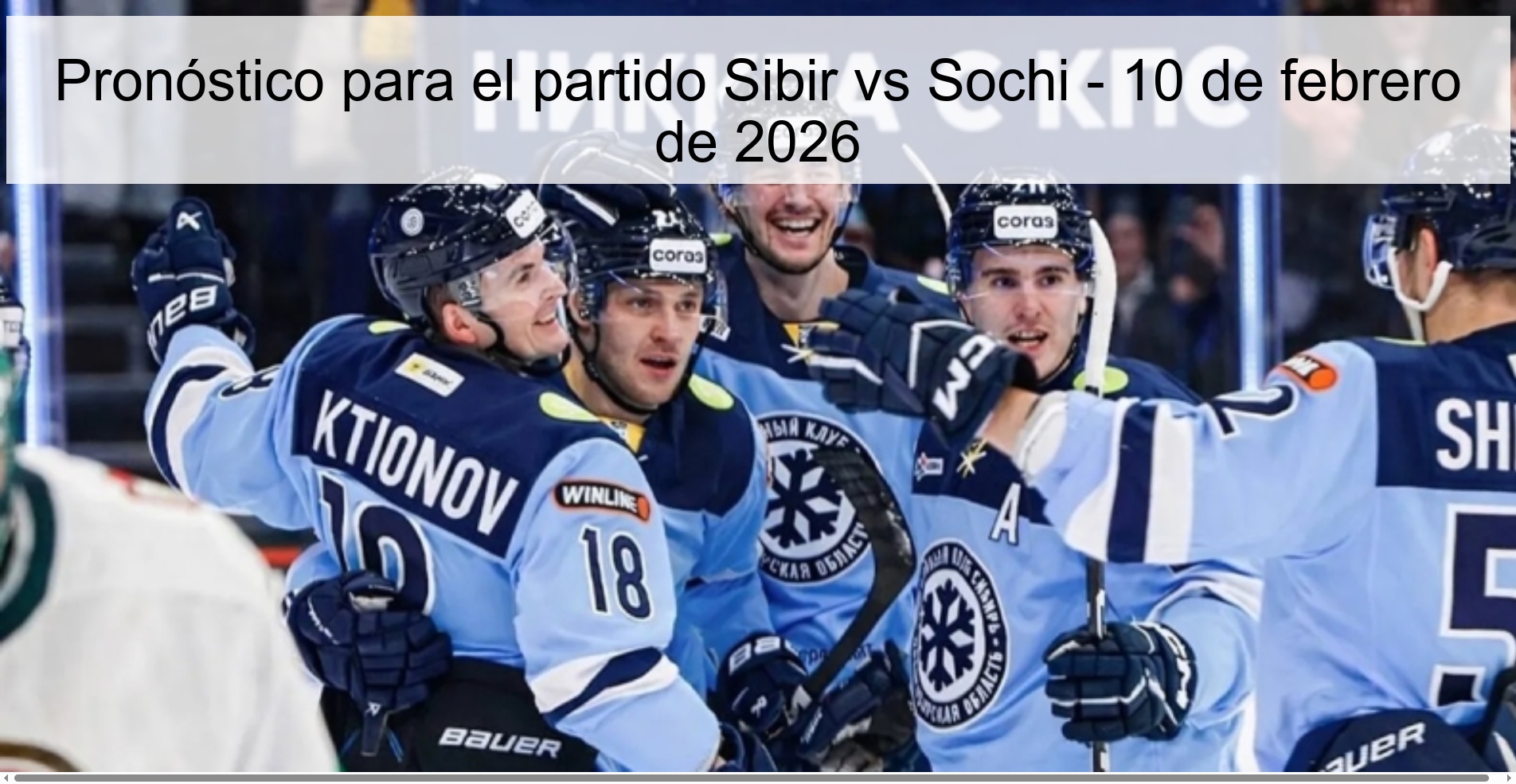 Pronóstico para el partido Sibir vs Sochi – 10 de febrero de 2026