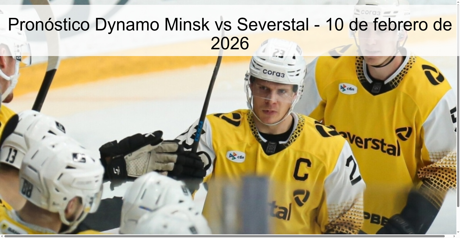 Pronóstico Dynamo Minsk vs Severstal – 10 de febrero de 2026