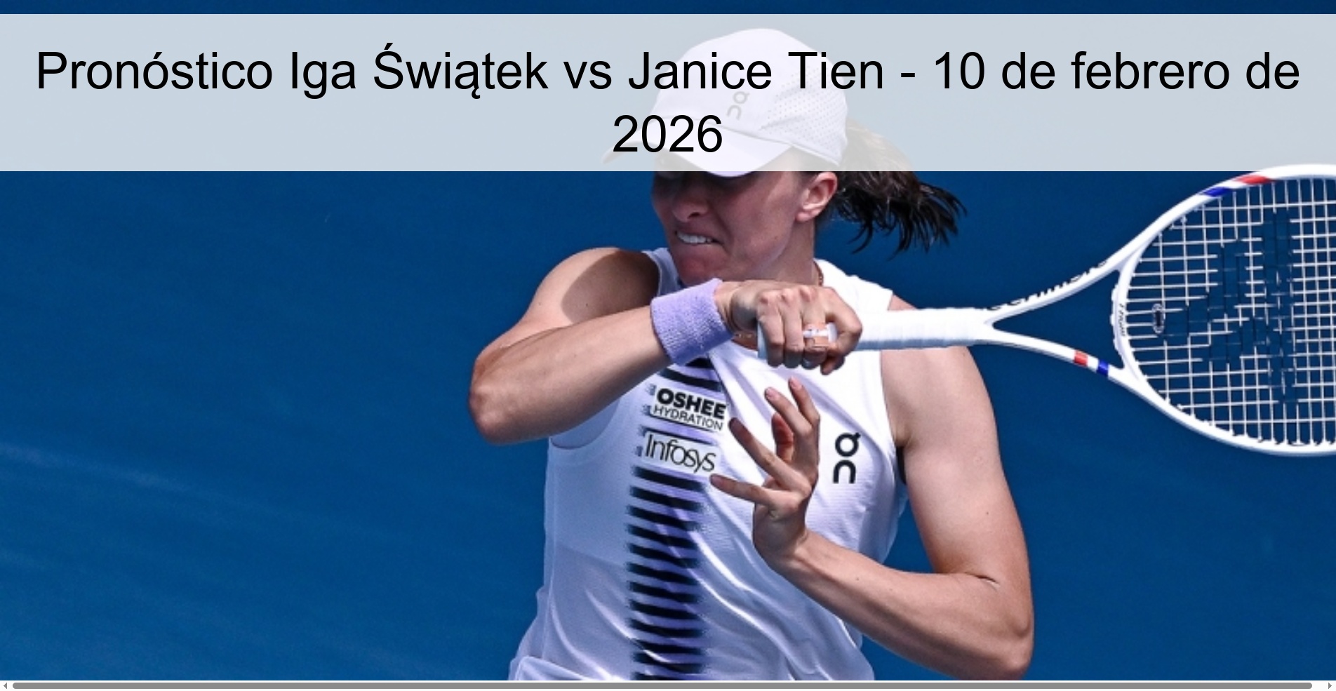 Pronóstico Iga Świątek vs Janice Tien – 10 de febrero de 2026