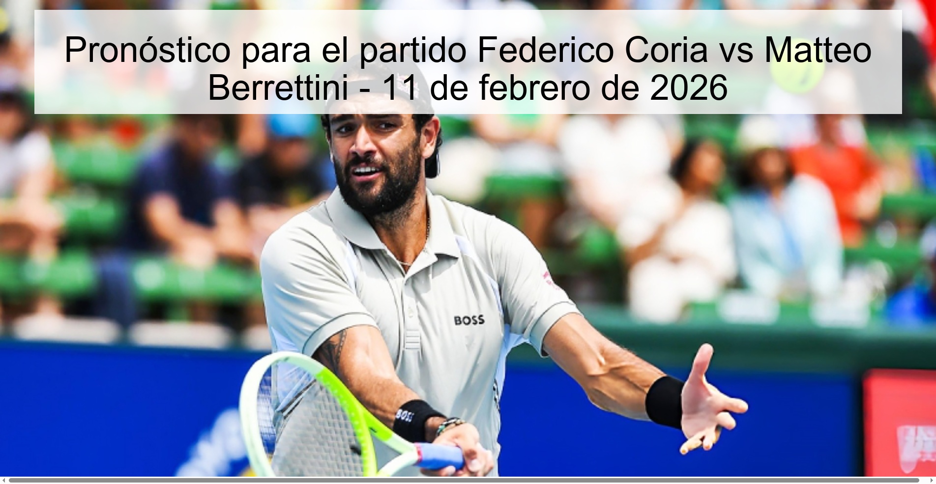Pronóstico para el partido Federico Coria vs Matteo Berrettini – 11 de febrero de 2026