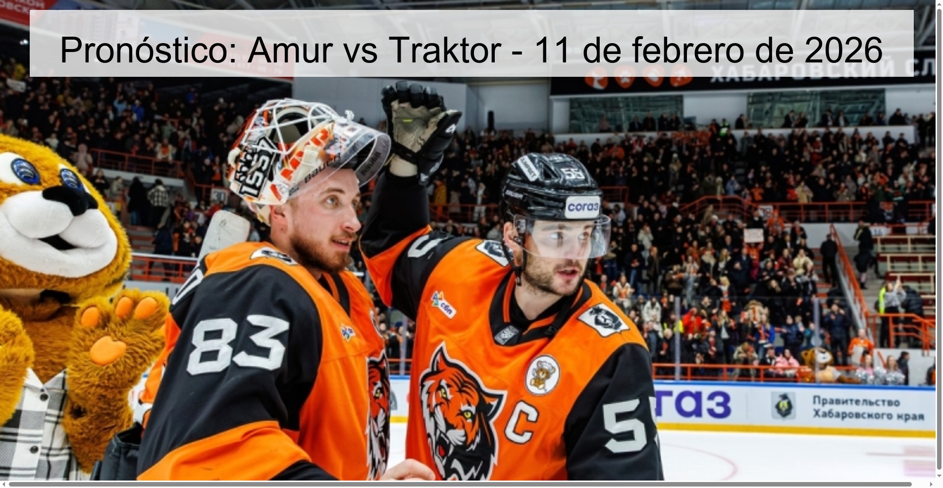 Pronóstico: Amur vs Traktor – 11 de febrero de 2026
