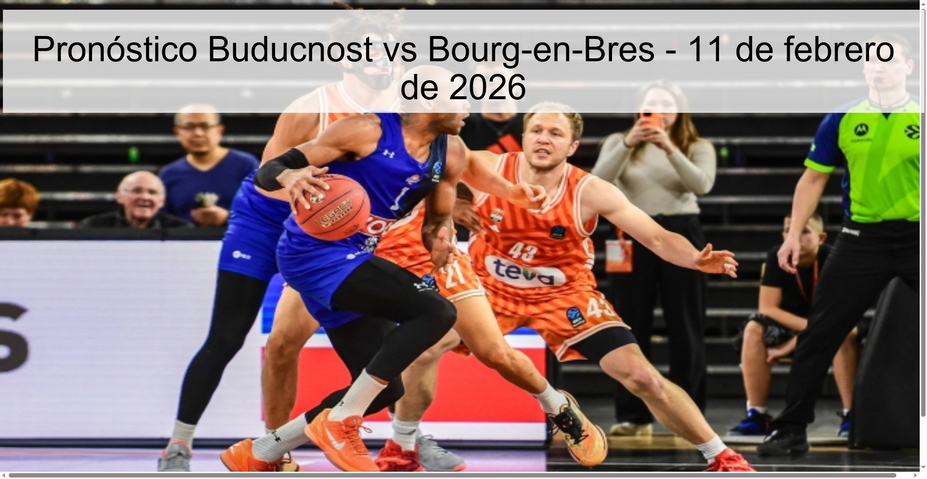 Pronóstico Buducnost vs Bourg-en-Bres – 11 de febrero de 2026