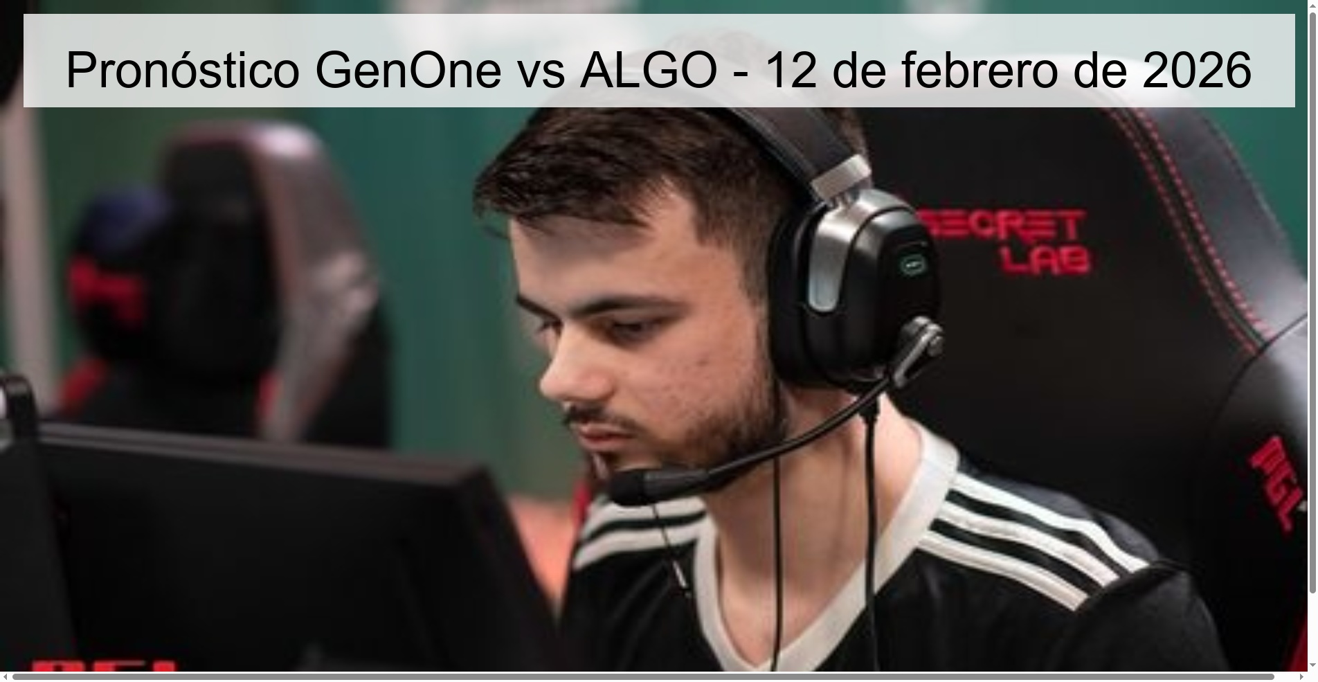 Pronóstico GenOne vs ALGO – 12 de febrero de 2026