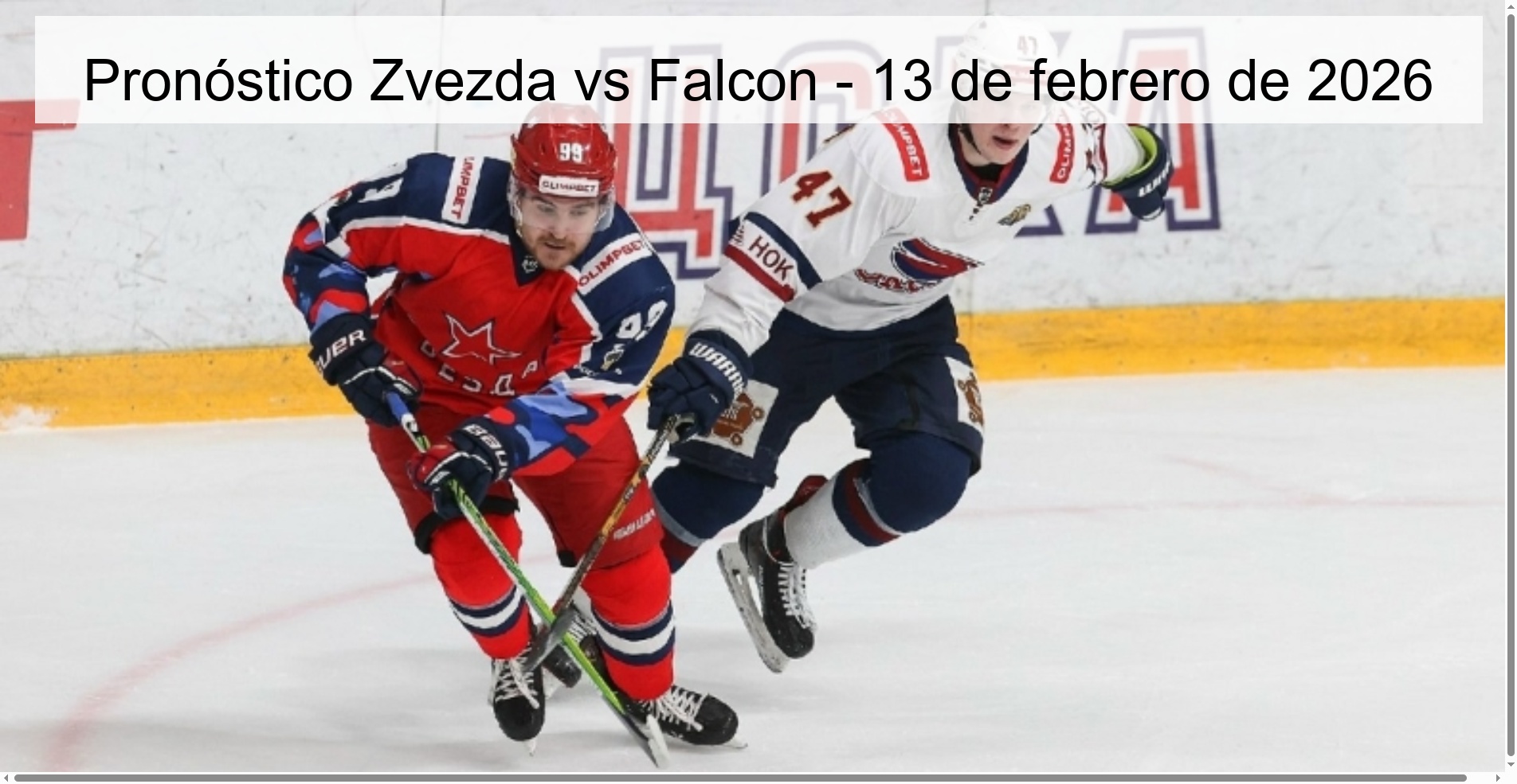 Pronóstico Zvezda vs Falcon – 13 de febrero de 2026