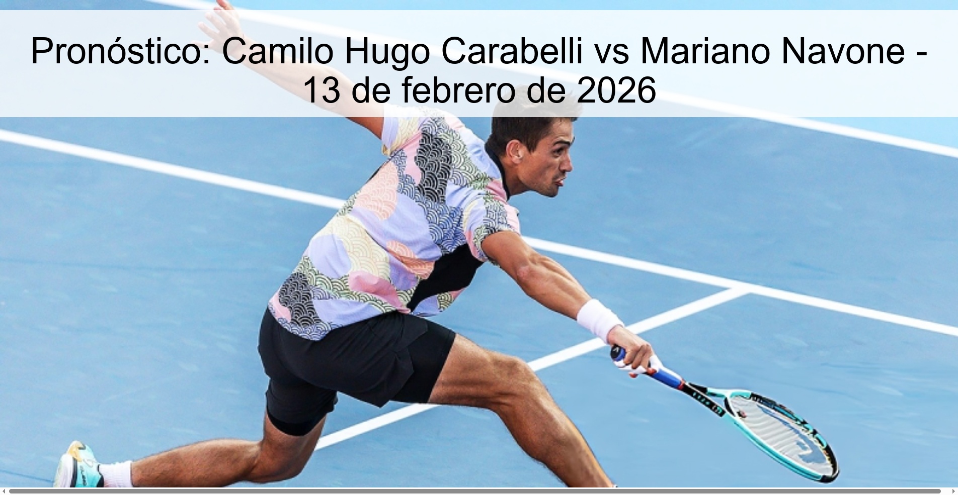 Pronóstico: Camilo Hugo Carabelli vs Mariano Navone – 13 de febrero de 2026