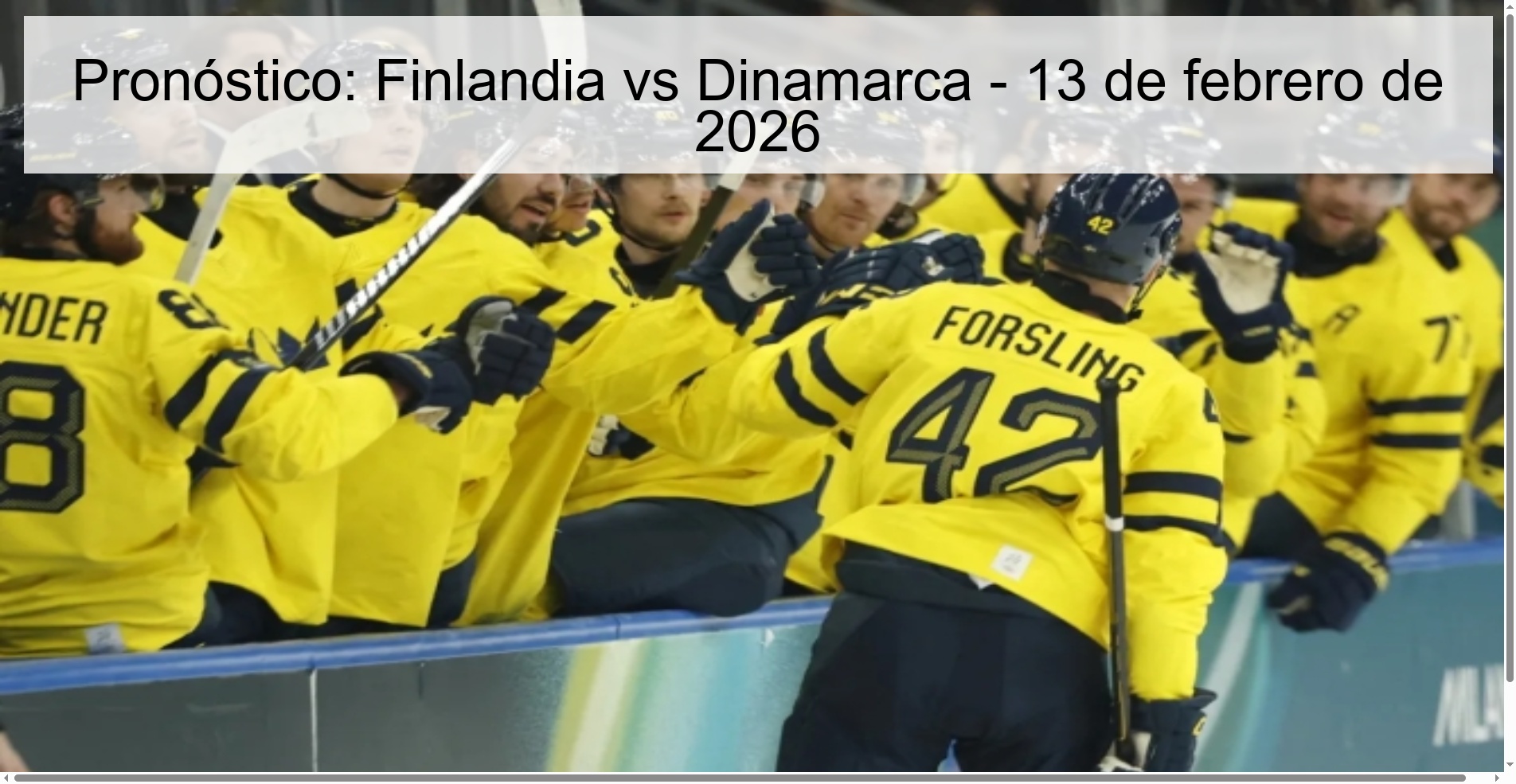 Pronóstico: Finlandia vs Dinamarca – 13 de febrero de 2026