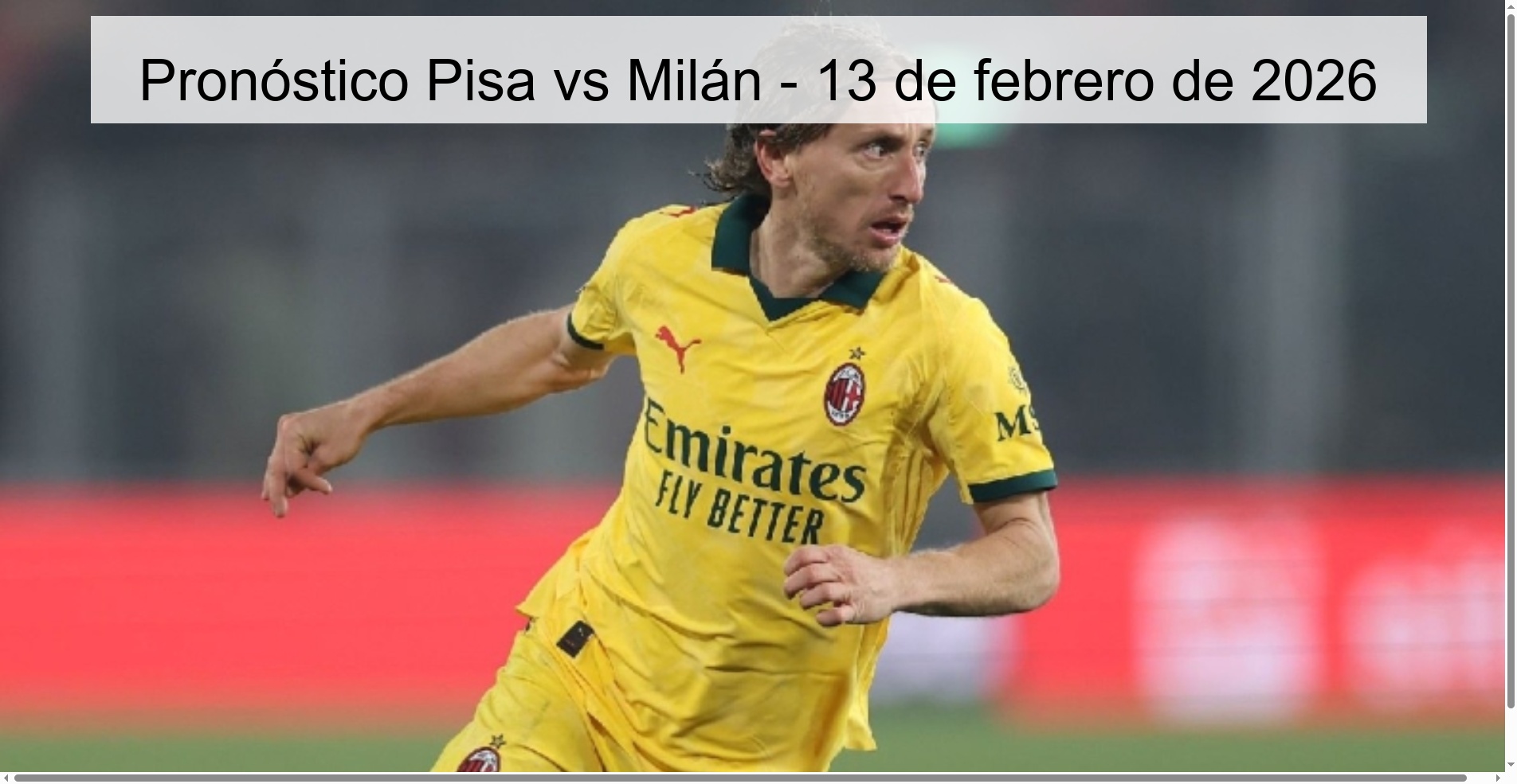 Pronóstico Pisa vs Milán – 13 de febrero de 2026