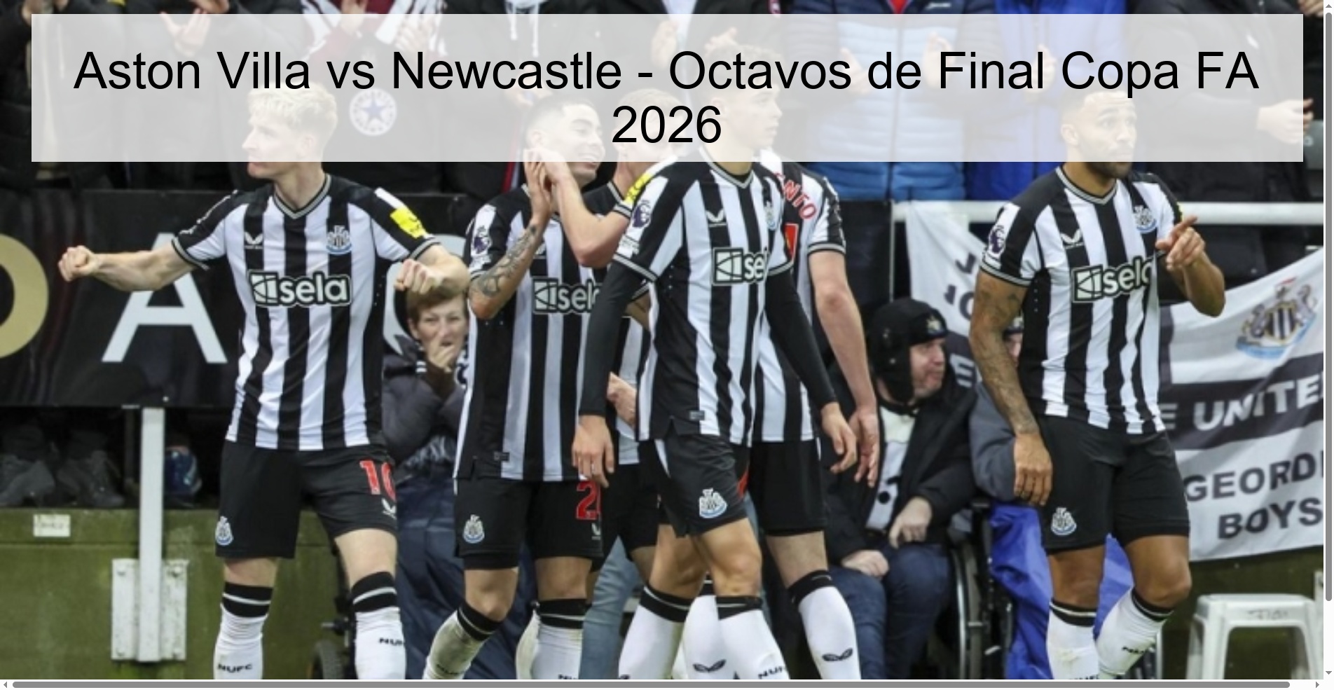 Aston Villa vs Newcastle – Octavos de Final Copa FA 2026
