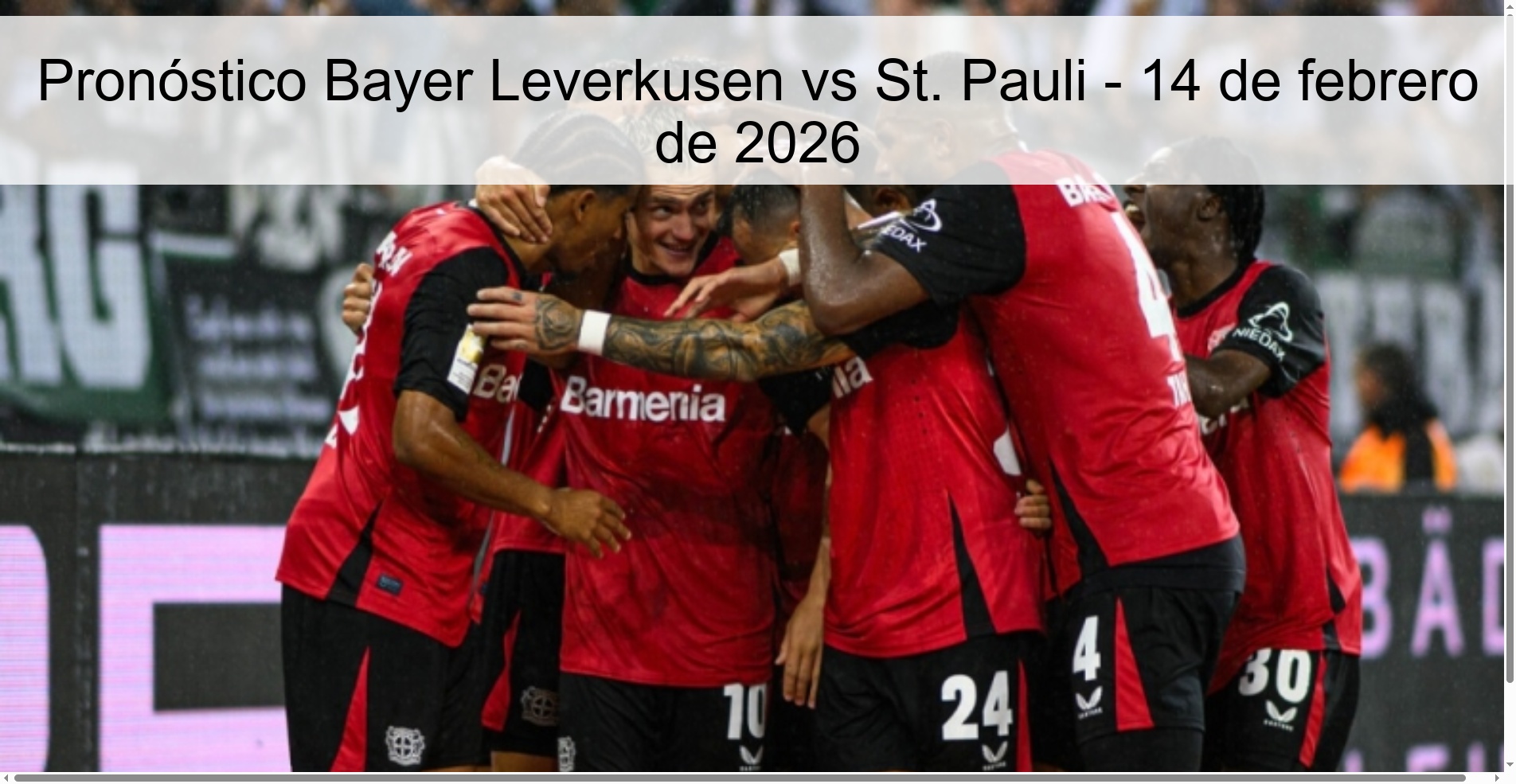 Pronóstico Bayer Leverkusen vs St. Pauli – 14 de febrero de 2026
