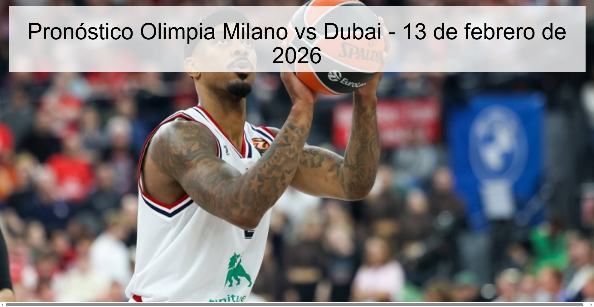Pronóstico Olimpia Milano vs Dubai – 13 de febrero de 2026