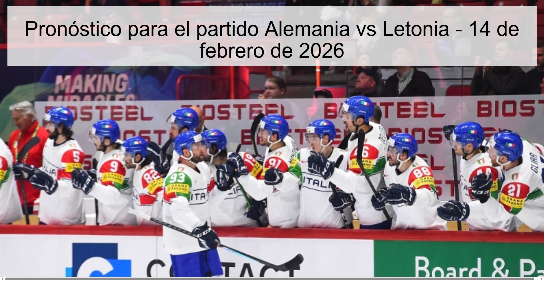 Pronóstico para el partido Alemania vs Letonia – 14 de febrero de 2026