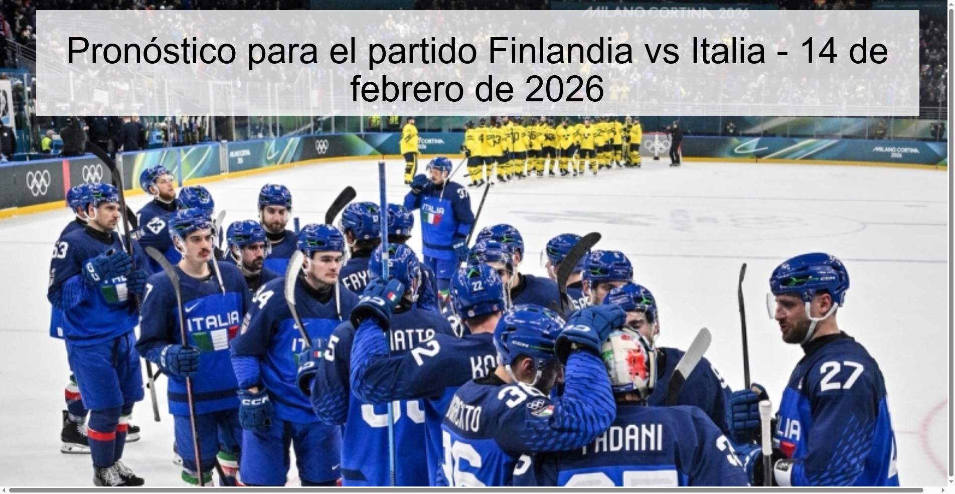 Pronóstico para el partido Finlandia vs Italia – 14 de febrero de 2026