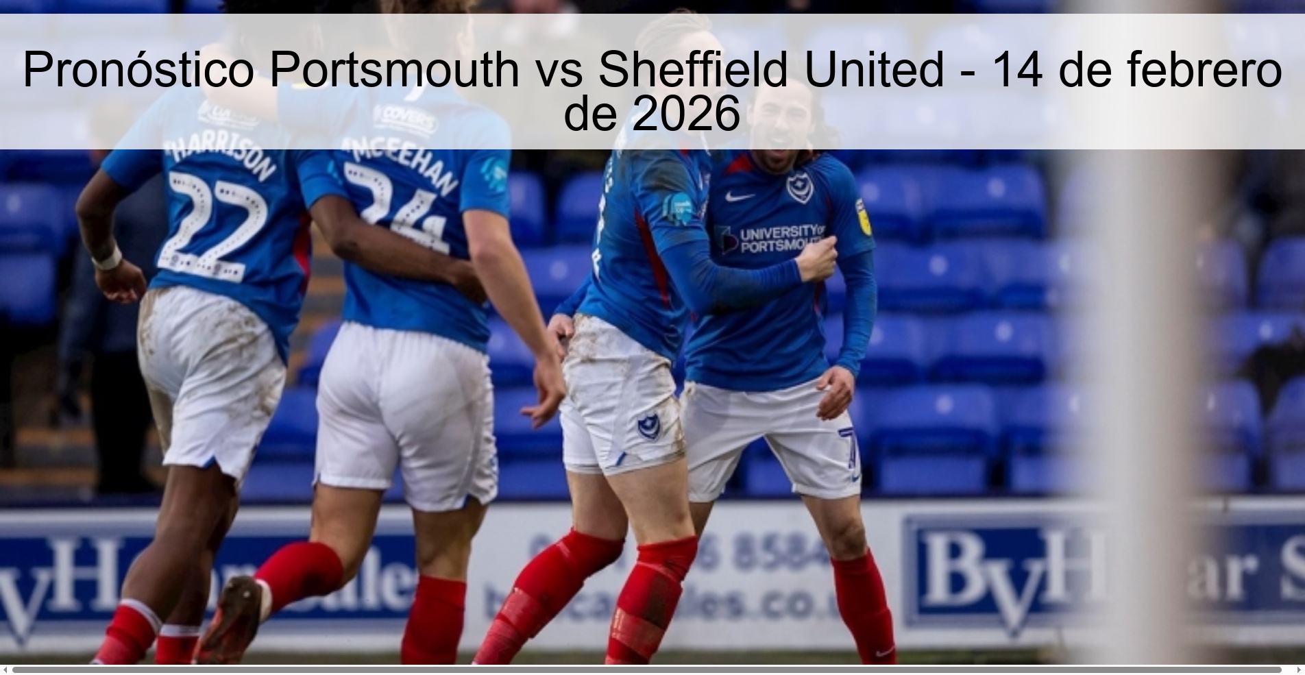 Pronóstico Portsmouth vs Sheffield United – 14 de febrero de 2026