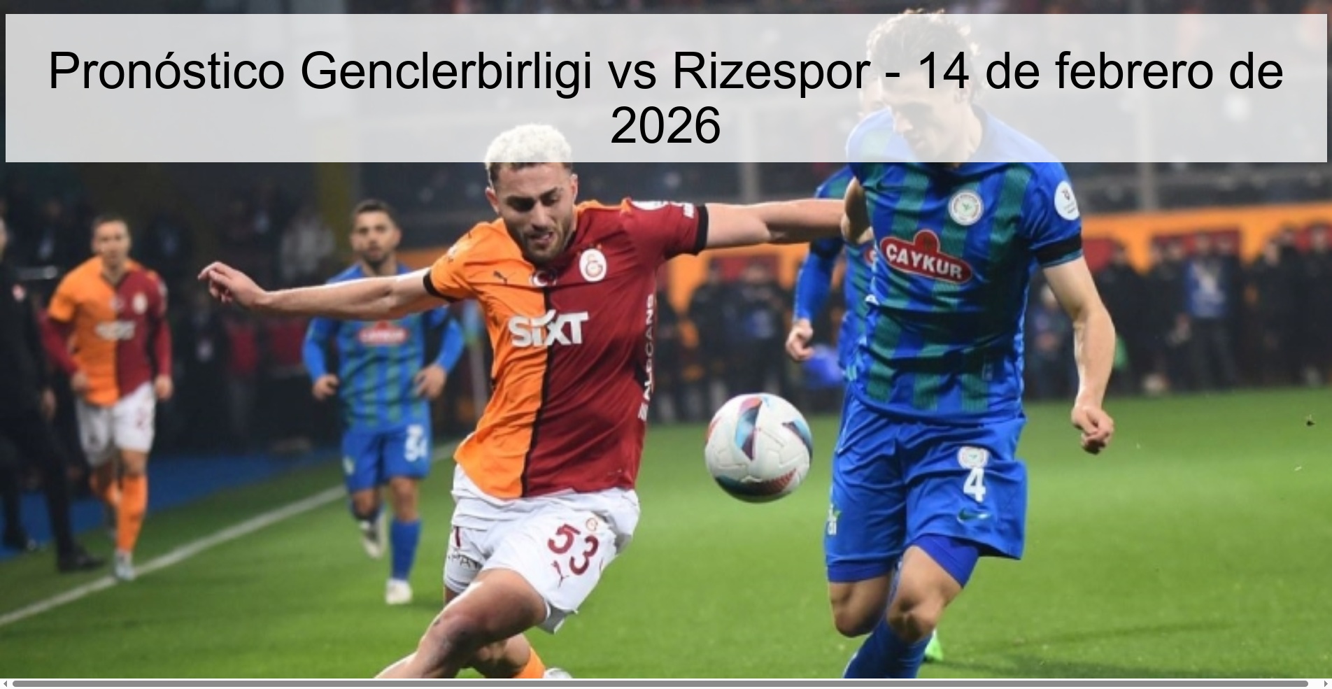 Pronóstico Genclerbirligi vs Rizespor – 14 de febrero de 2026