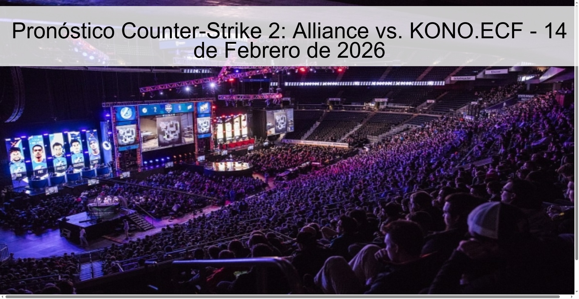 Pronóstico Counter-Strike 2: Alliance vs. KONO.ECF – 14 de Febrero de 2026