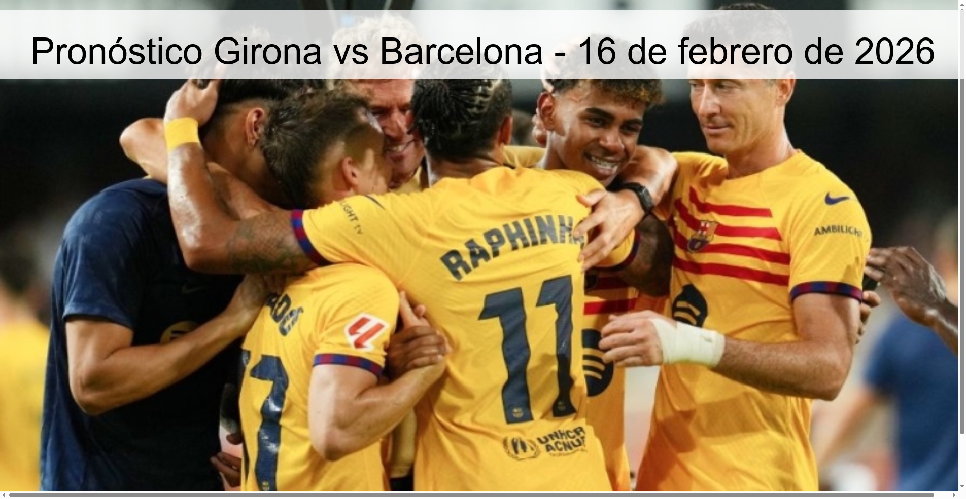 Pronóstico Girona vs Barcelona – 16 de febrero de 2026