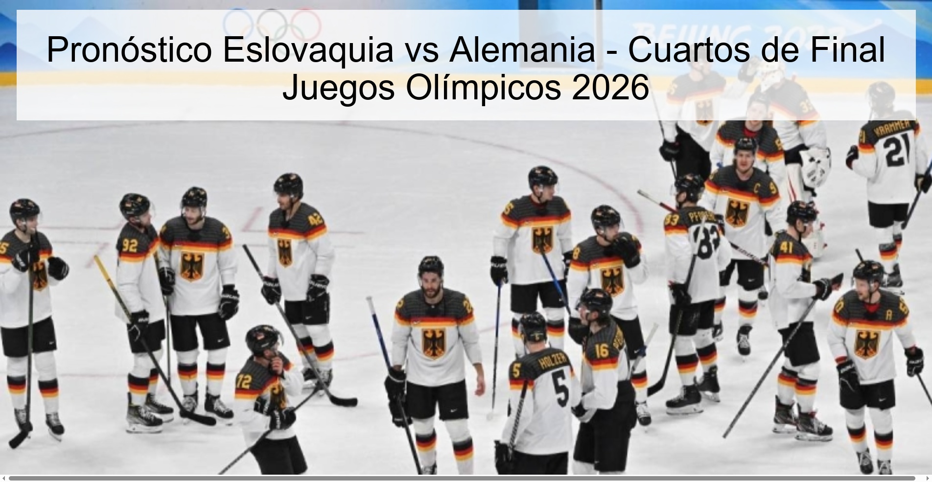 Pronóstico Eslovaquia vs Alemania – Cuartos de Final Juegos Olímpicos 2026