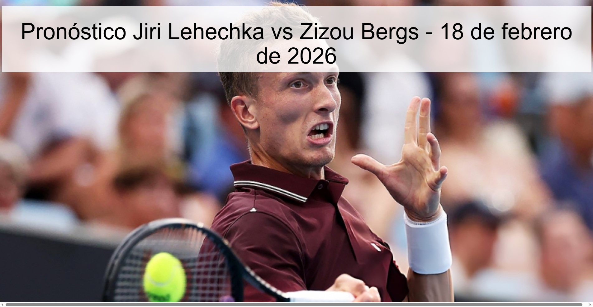 Pronóstico Jiri Lehechka vs Zizou Bergs – 18 de febrero de 2026