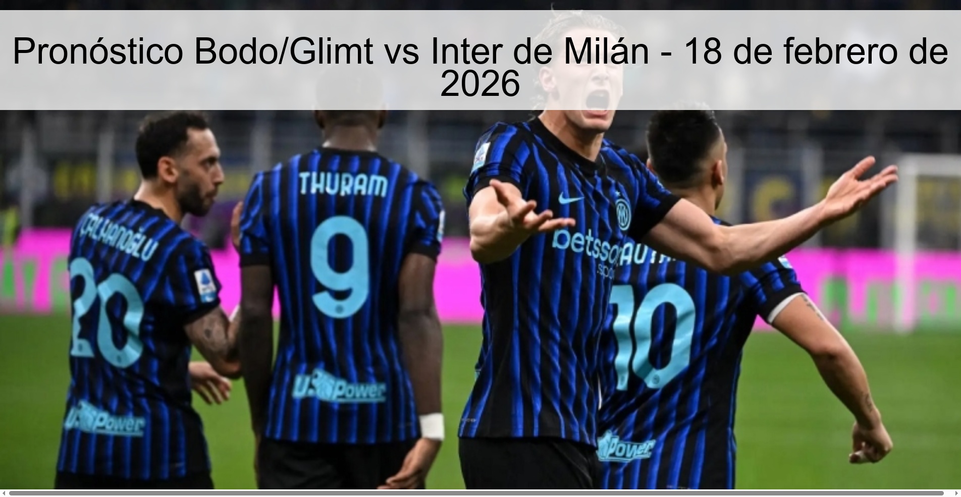 Pronóstico Bodo/Glimt vs Inter de Milán – 18 de febrero de 2026
