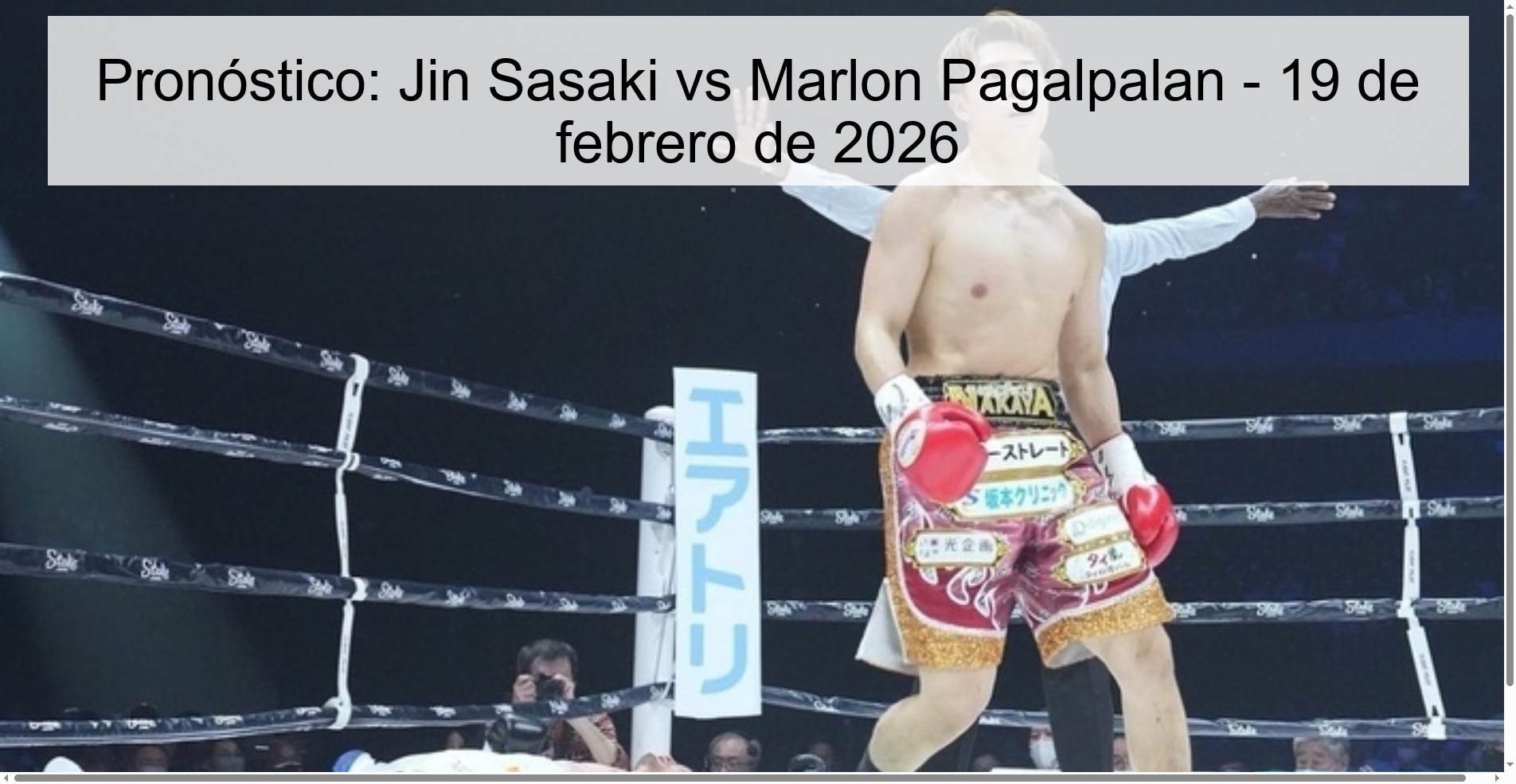 Pronóstico: Jin Sasaki vs Marlon Pagalpalan – 19 de febrero de 2026