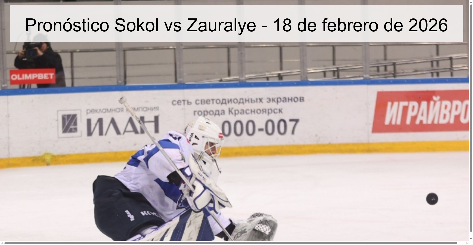 Pronóstico Sokol vs Zauralye – 18 de febrero de 2026