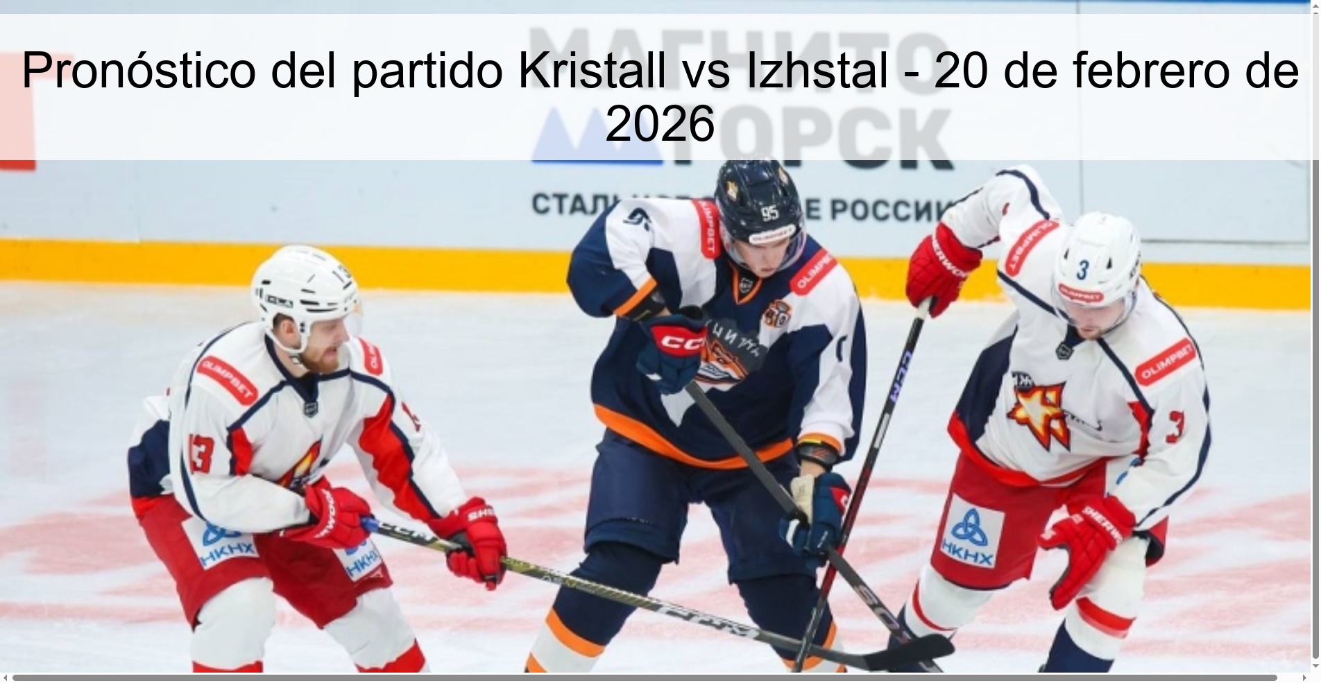 Pronóstico del partido Kristall vs Izhstal – 20 de febrero de 2026