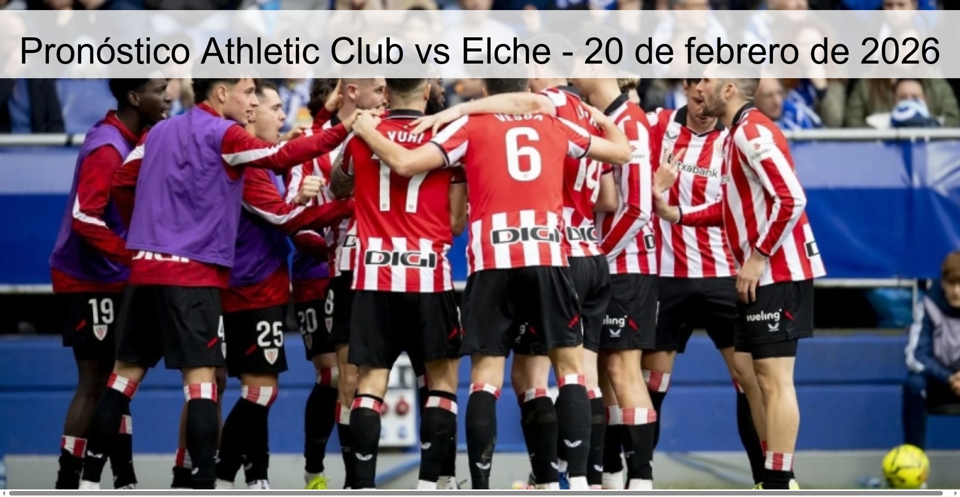 Pronóstico Athletic Club vs Elche – 20 de febrero de 2026