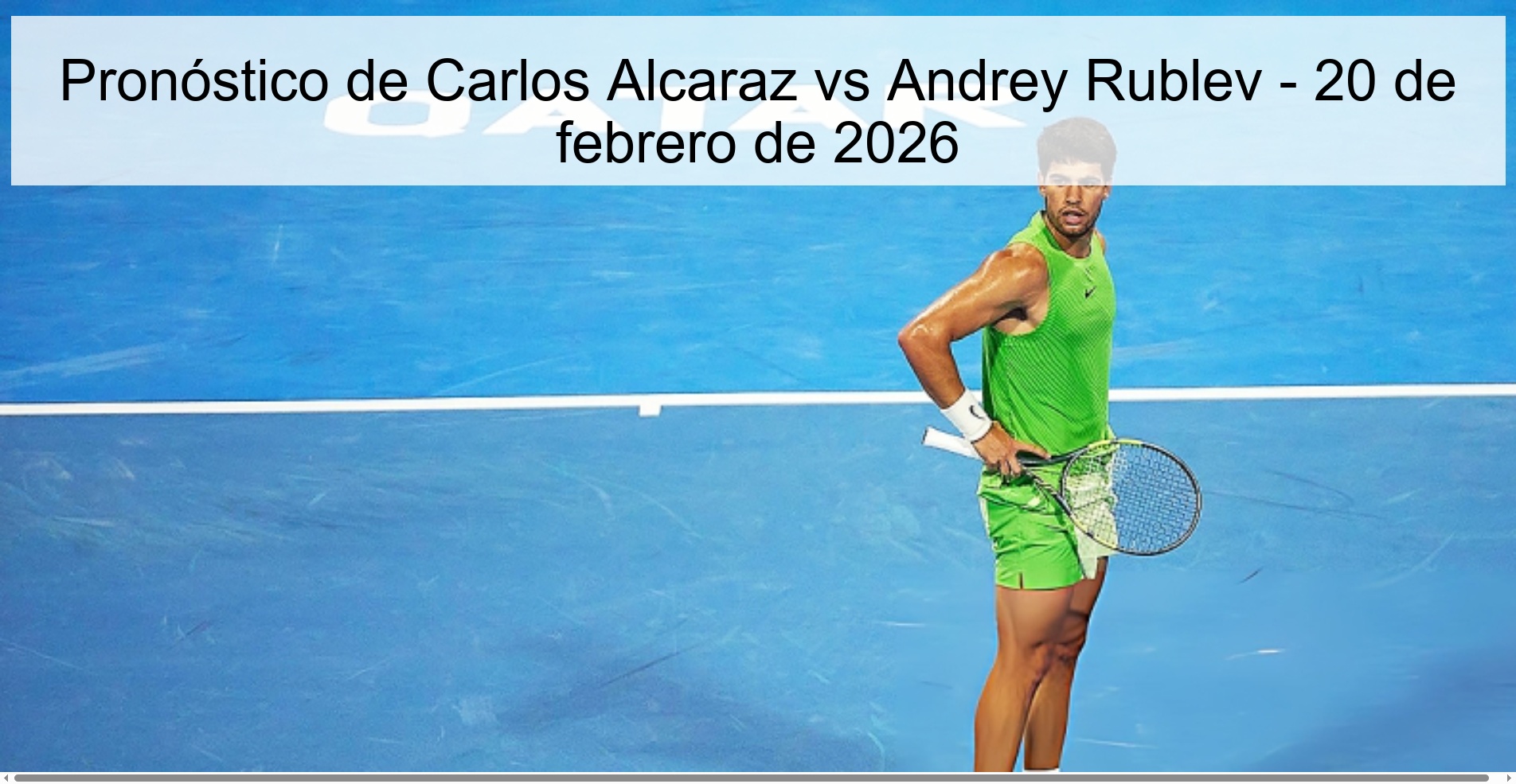 Pronóstico de Carlos Alcaraz vs Andrey Rublev – 20 de febrero de 2026