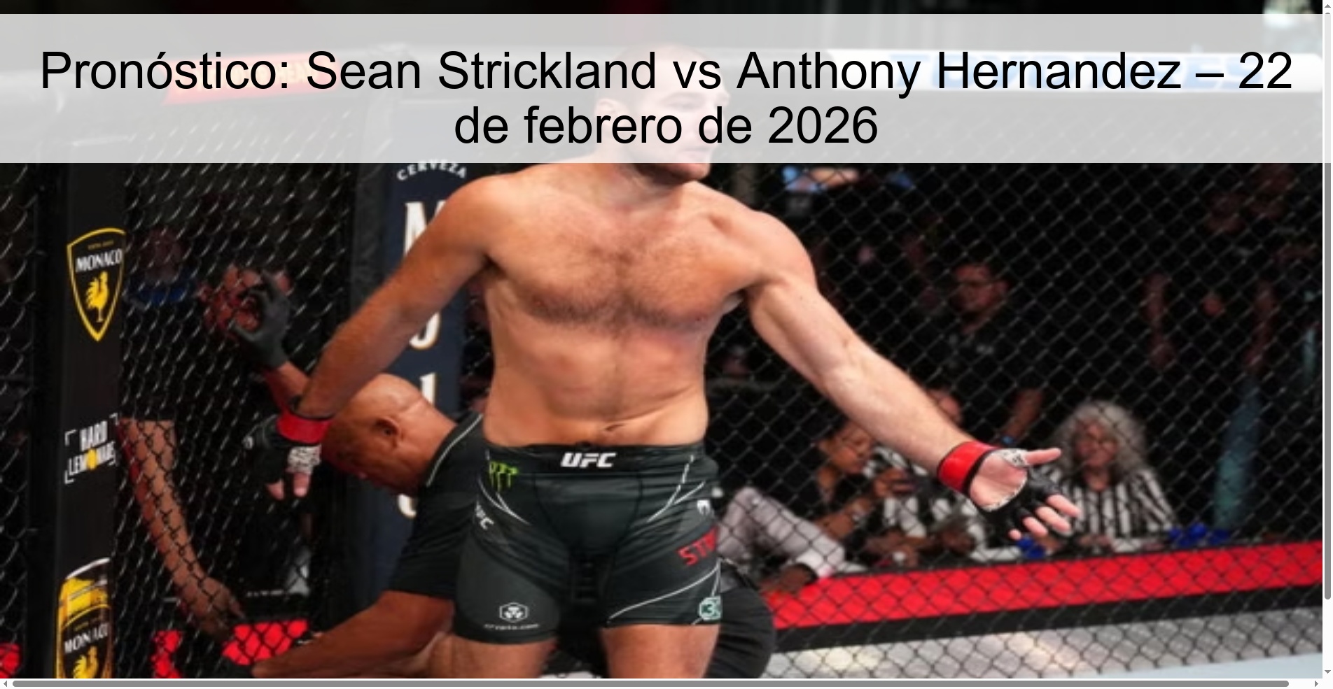 Pronóstico: Sean Strickland vs Anthony Hernandez – 22 de febrero de 2026