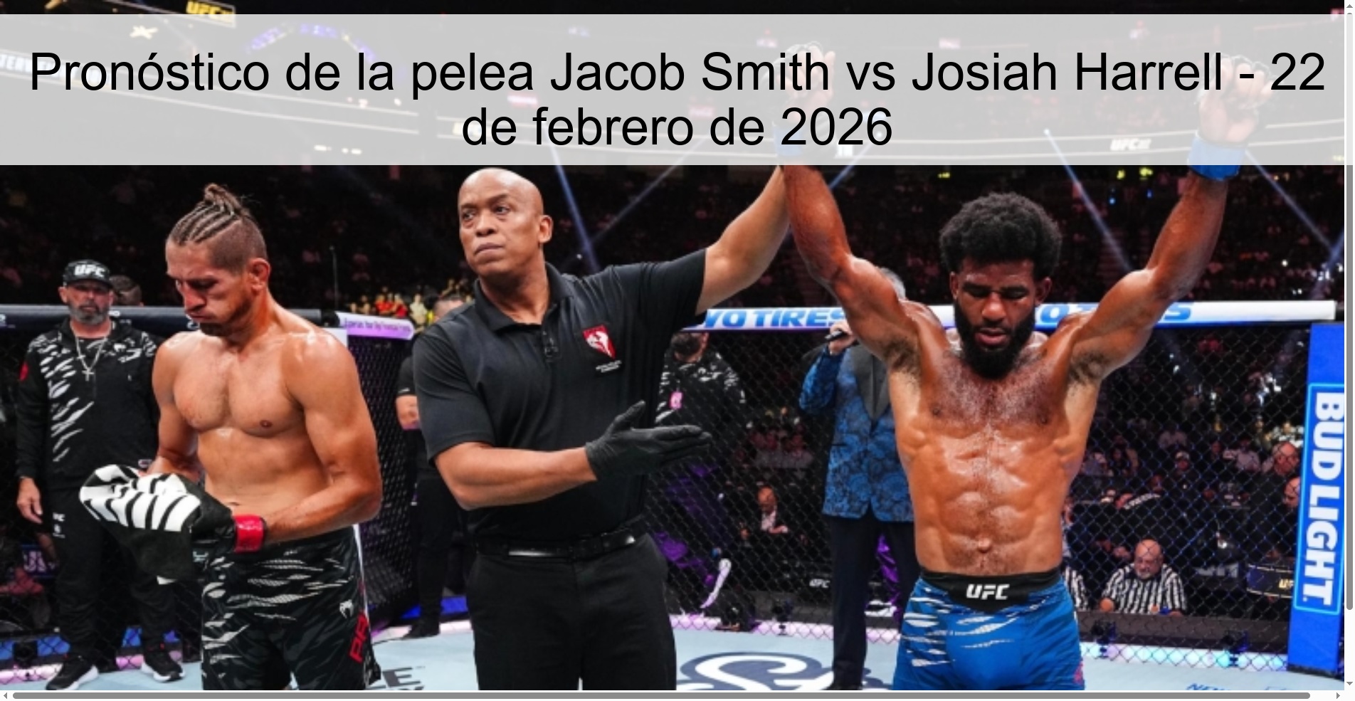 Pronóstico de la pelea Jacob Smith vs Josiah Harrell – 22 de febrero de 2026