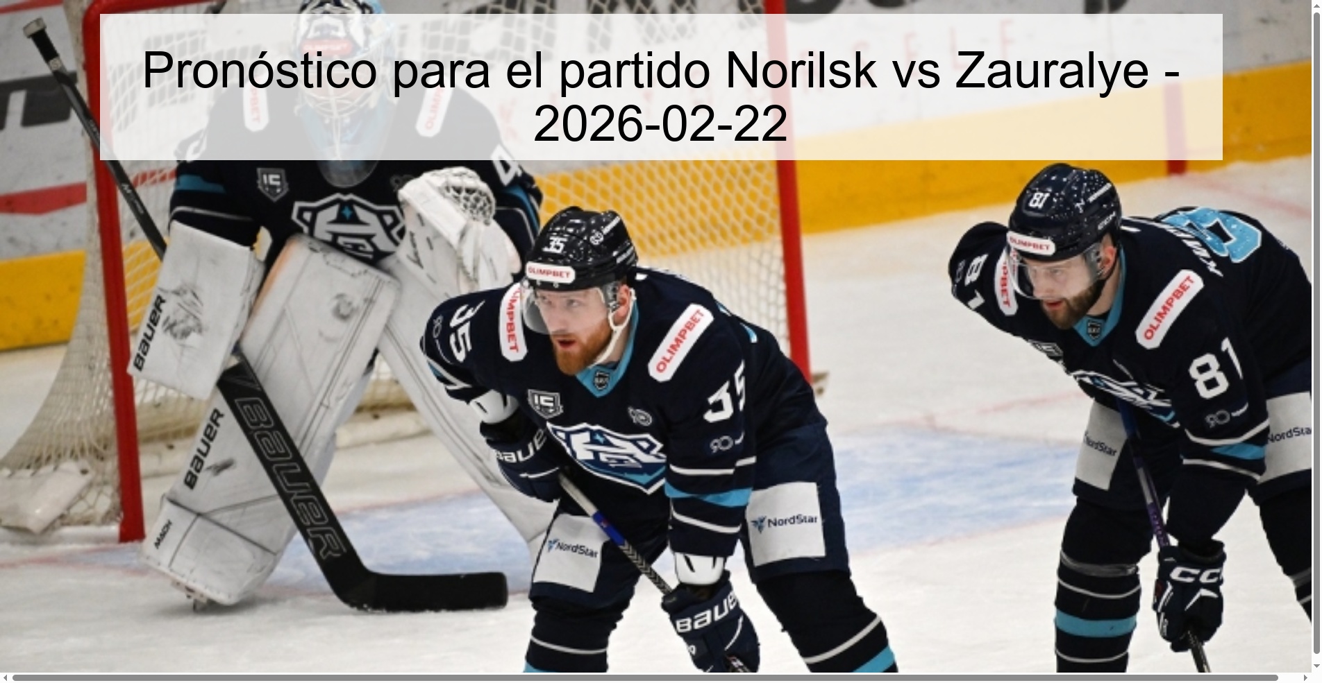Pronóstico para el partido Norilsk vs Zauralye – 2026-02-22