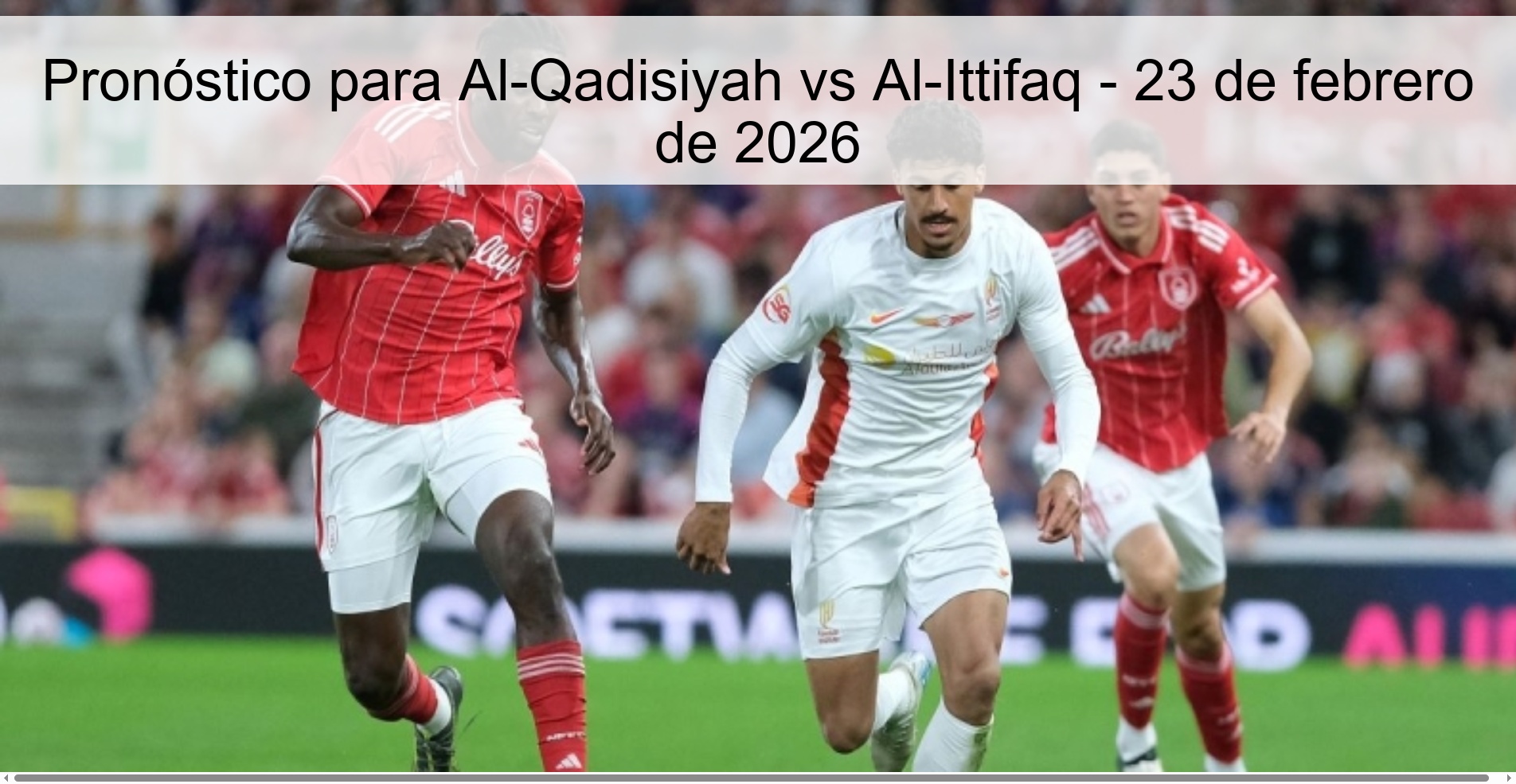 Pronóstico para Al-Qadisiyah vs Al-Ittifaq – 23 de febrero de 2026