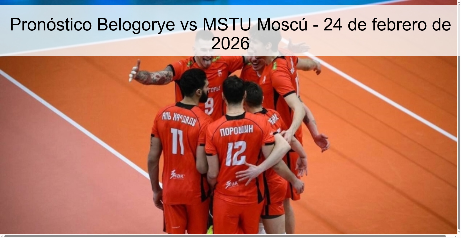 Pronóstico Belogorye vs MSTU Moscú – 24 de febrero de 2026