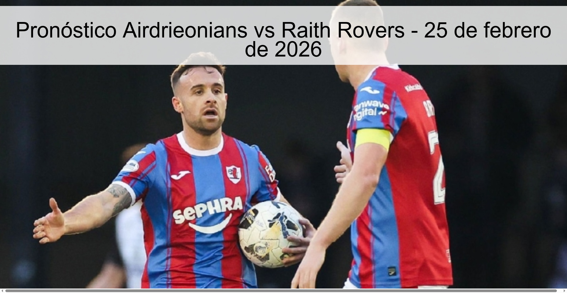 Pronóstico Airdrieonians vs Raith Rovers – 25 de febrero de 2026