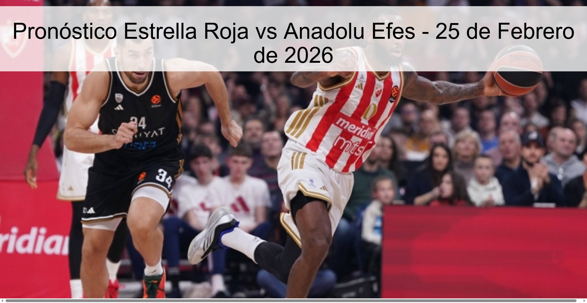 Pronóstico Estrella Roja vs Anadolu Efes – 25 de Febrero de 2026