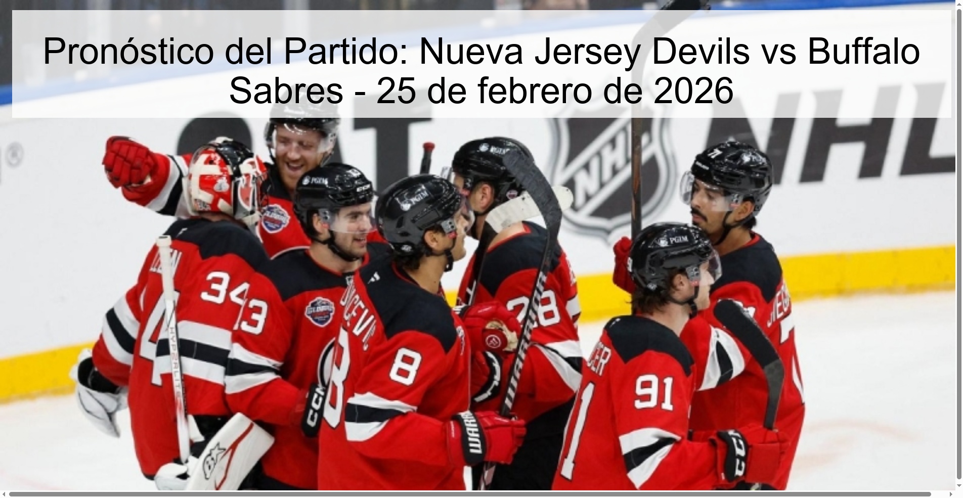 Pronóstico del Partido: Nueva Jersey Devils vs Buffalo Sabres – 25 de febrero de 2026