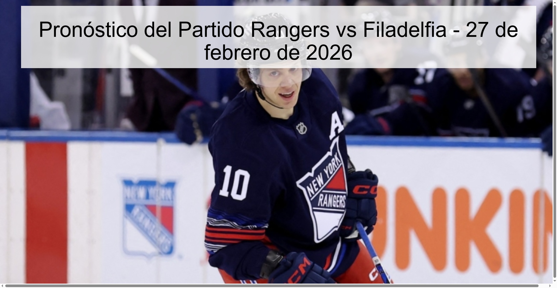 Pronóstico del Partido Rangers vs Filadelfia – 27 de febrero de 2026