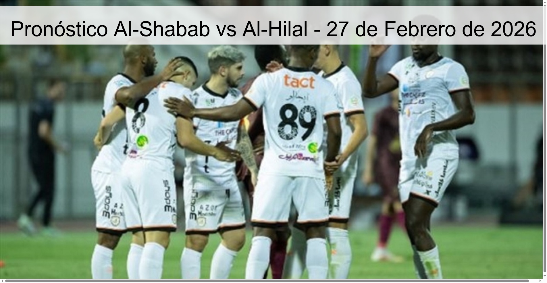 Pronóstico Al-Shabab vs Al-Hilal – 27 de Febrero de 2026