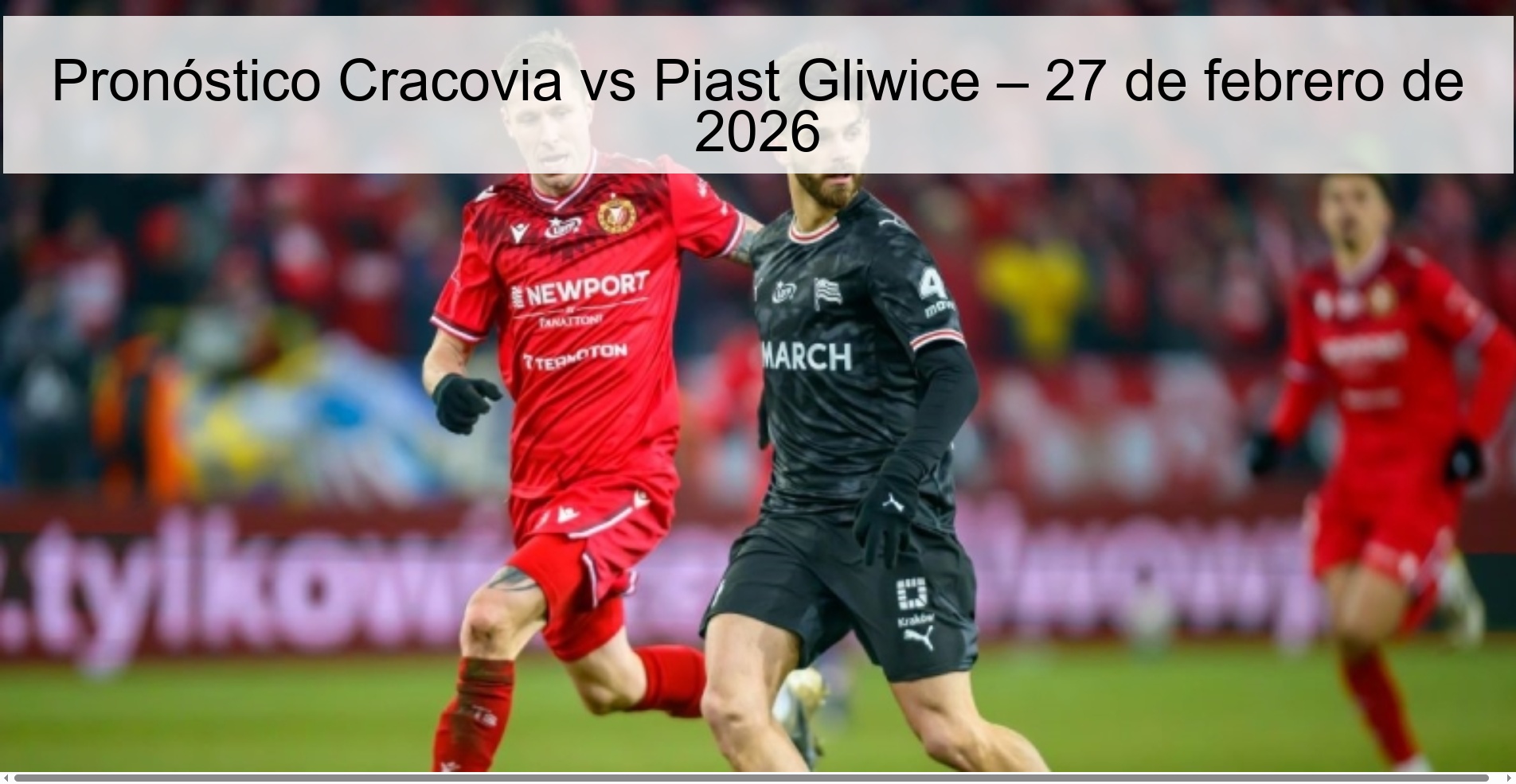 Pronóstico Cracovia vs Piast Gliwice – 27 de febrero de 2026