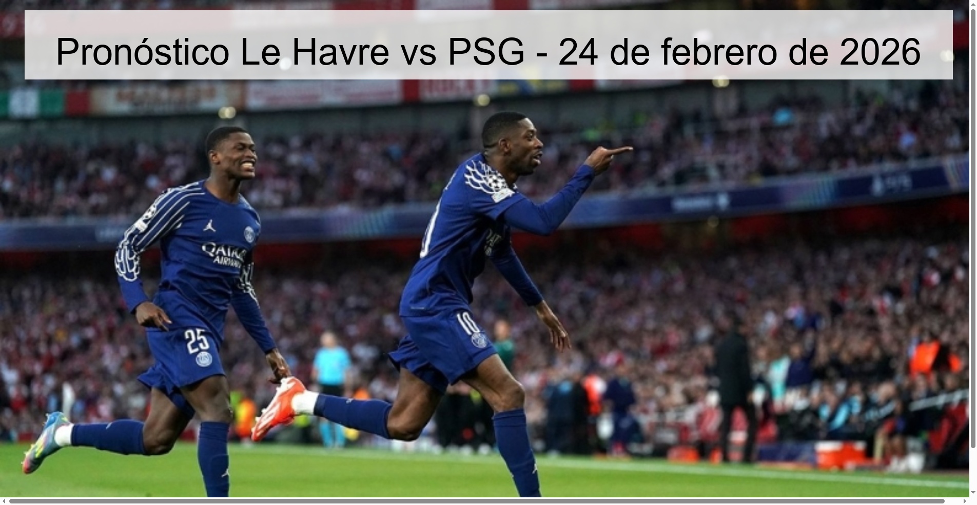 Pronóstico Le Havre vs PSG – 24 de febrero de 2026