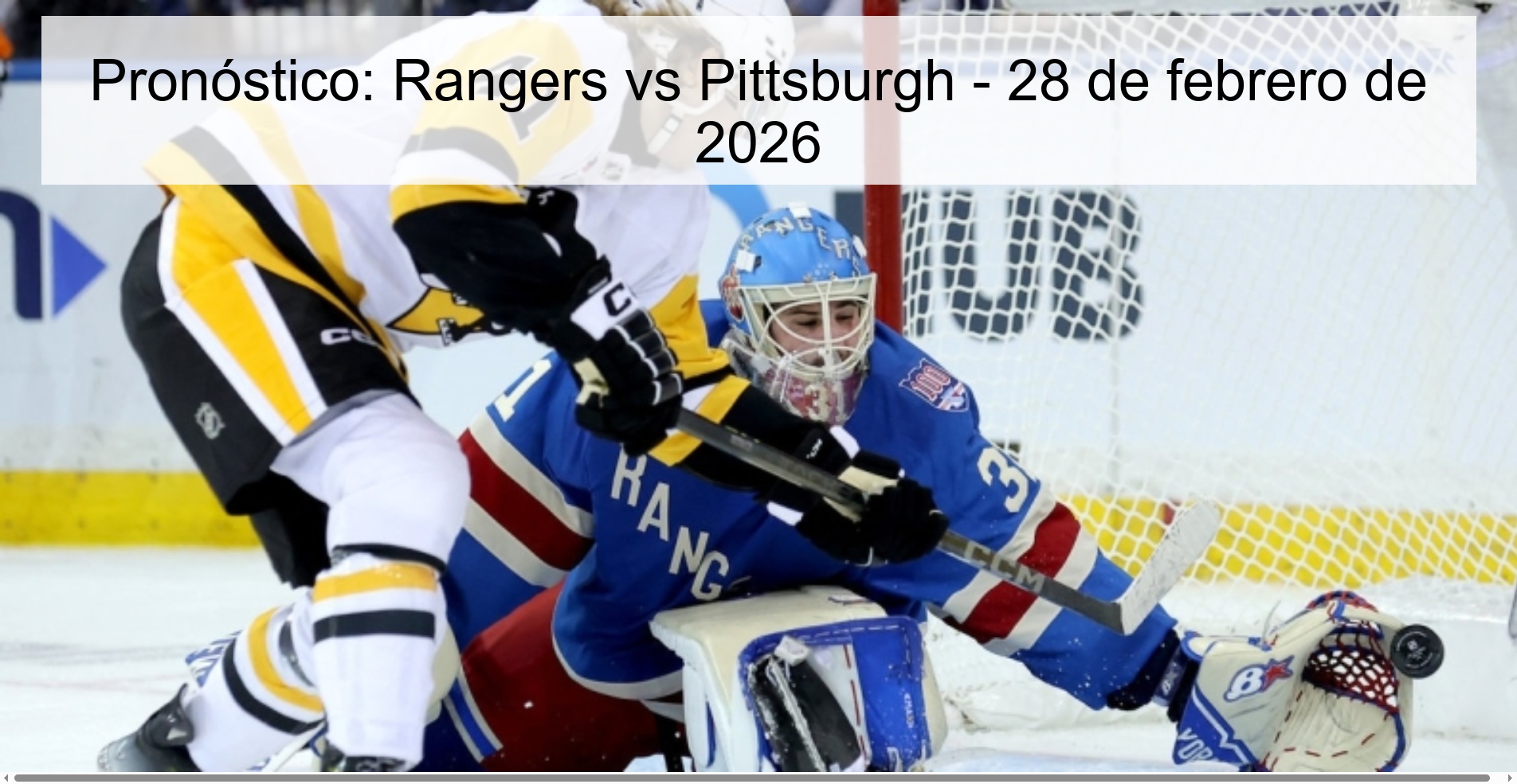 Pronóstico: Rangers vs Pittsburgh – 28 de febrero de 2026