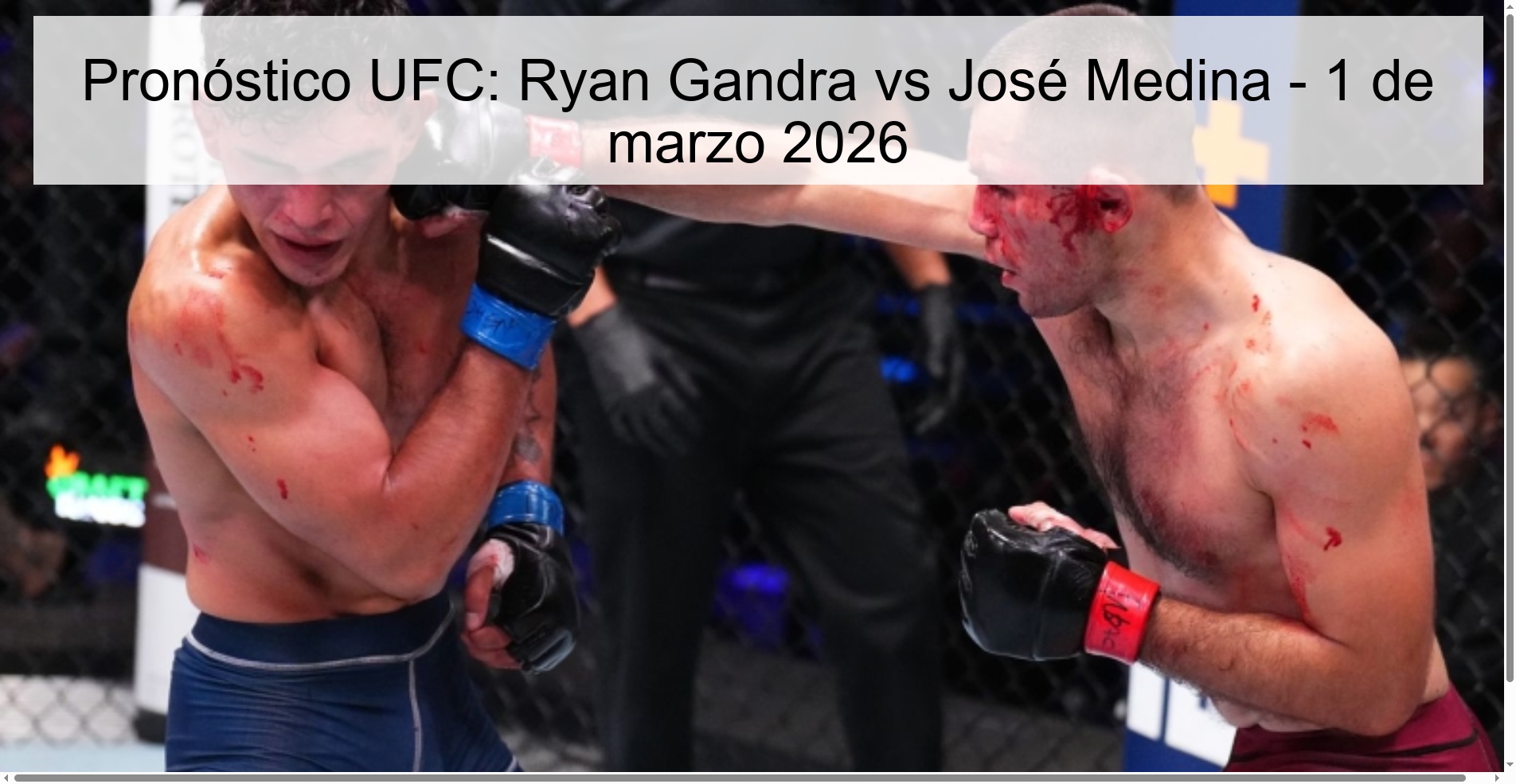 Pronóstico UFC: Ryan Gandra vs José Medina – 1 de marzo 2026