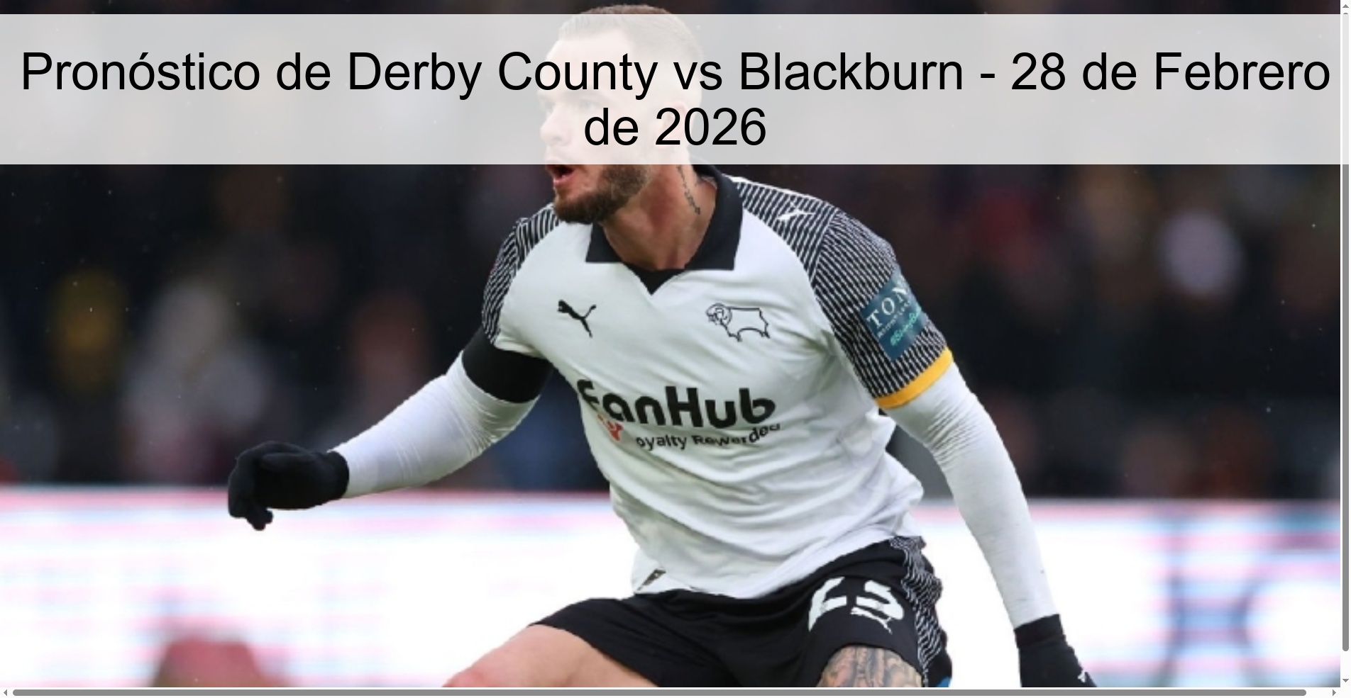 Pronóstico de Derby County vs Blackburn – 28 de Febrero de 2026
