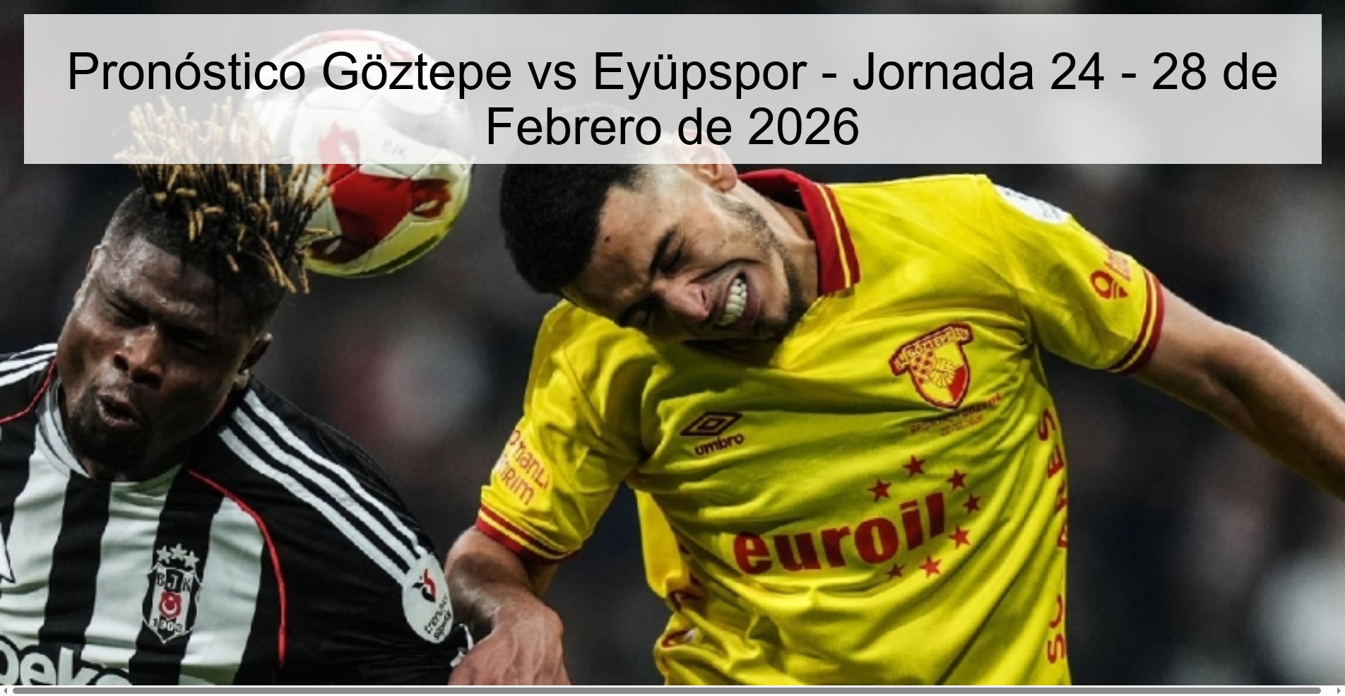 Pronóstico Göztepe vs Eyüpspor – Jornada 24 – 28 de Febrero de 2026
