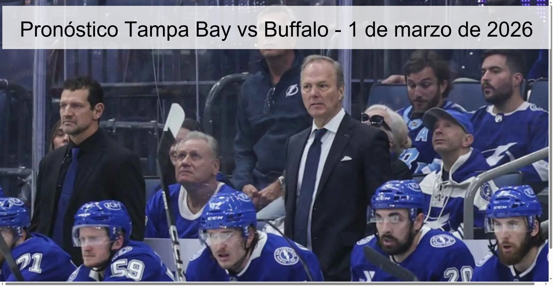 Pronóstico Tampa Bay vs Buffalo – 1 de marzo de 2026