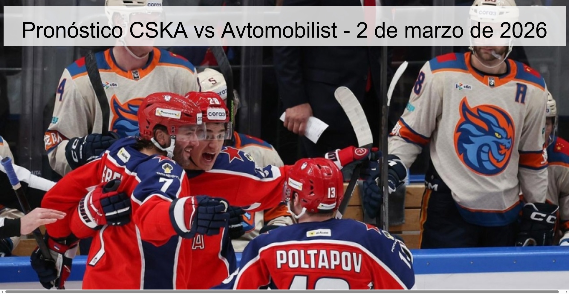 Pronóstico CSKA vs Avtomobilist – 2 de marzo de 2026